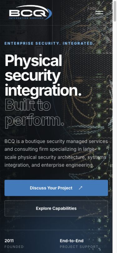 BCQ live website viewed on a mobile screen