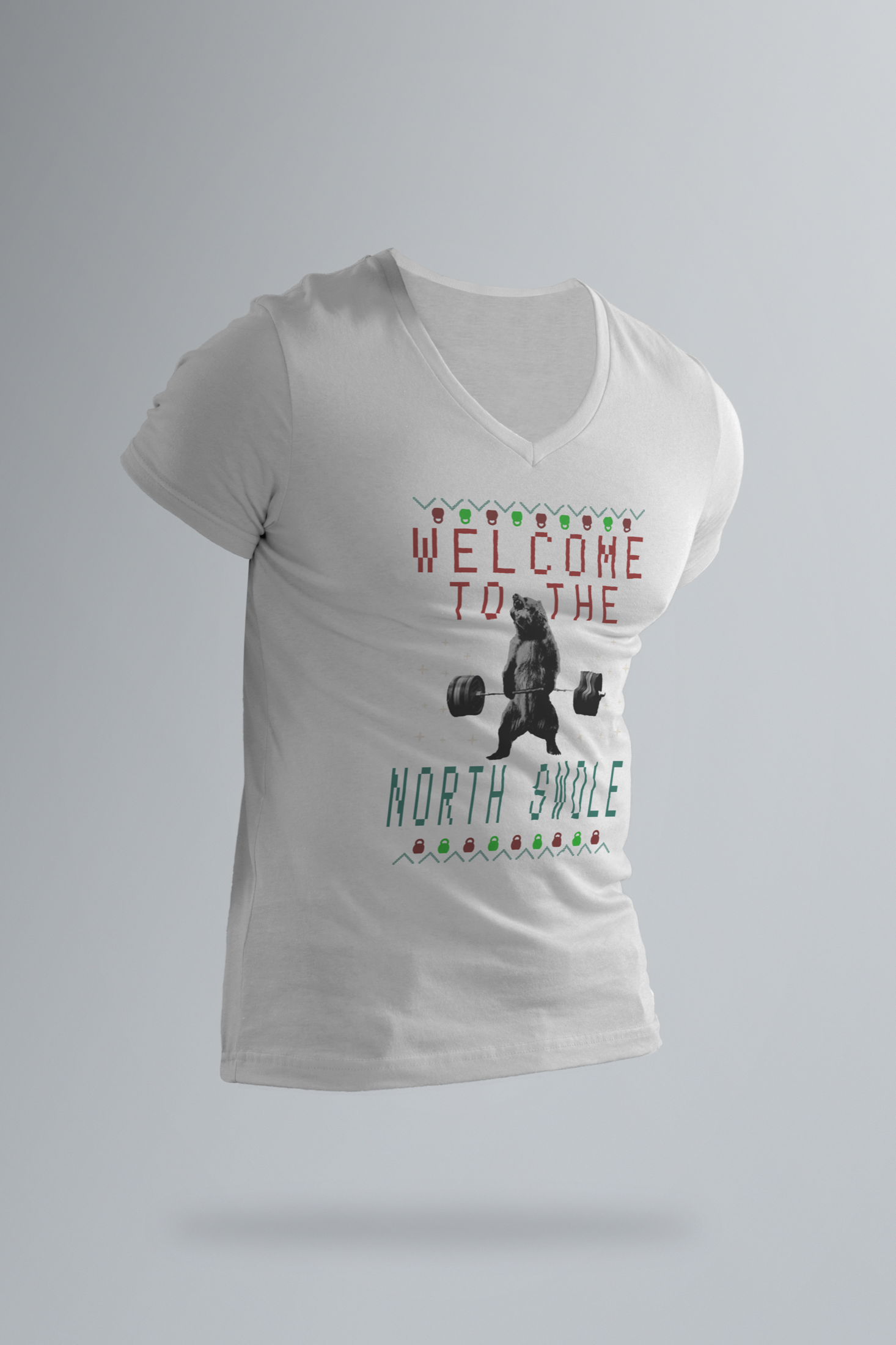 North Swole Bearfoot holiday shirt concept with a weightlifting bear