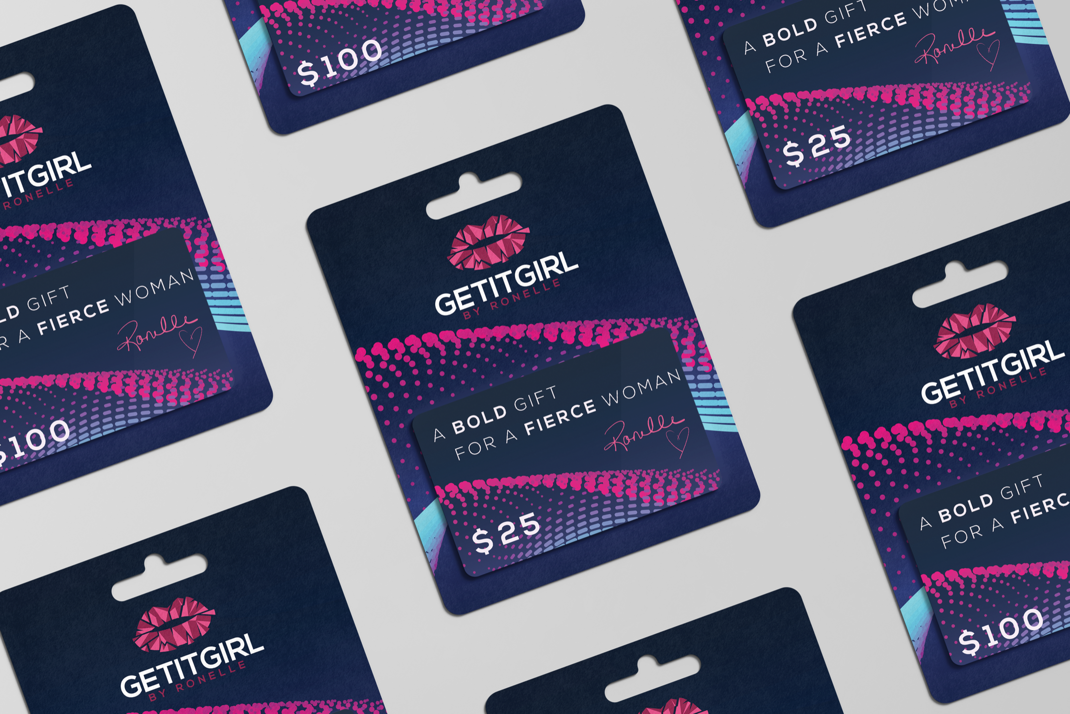 GETITGIRL Cosmetics gift card system in multiple values