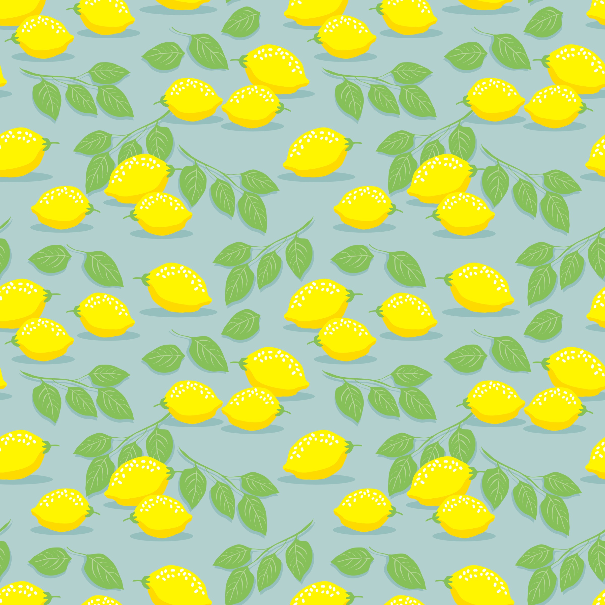 Lemon and leaves pattern