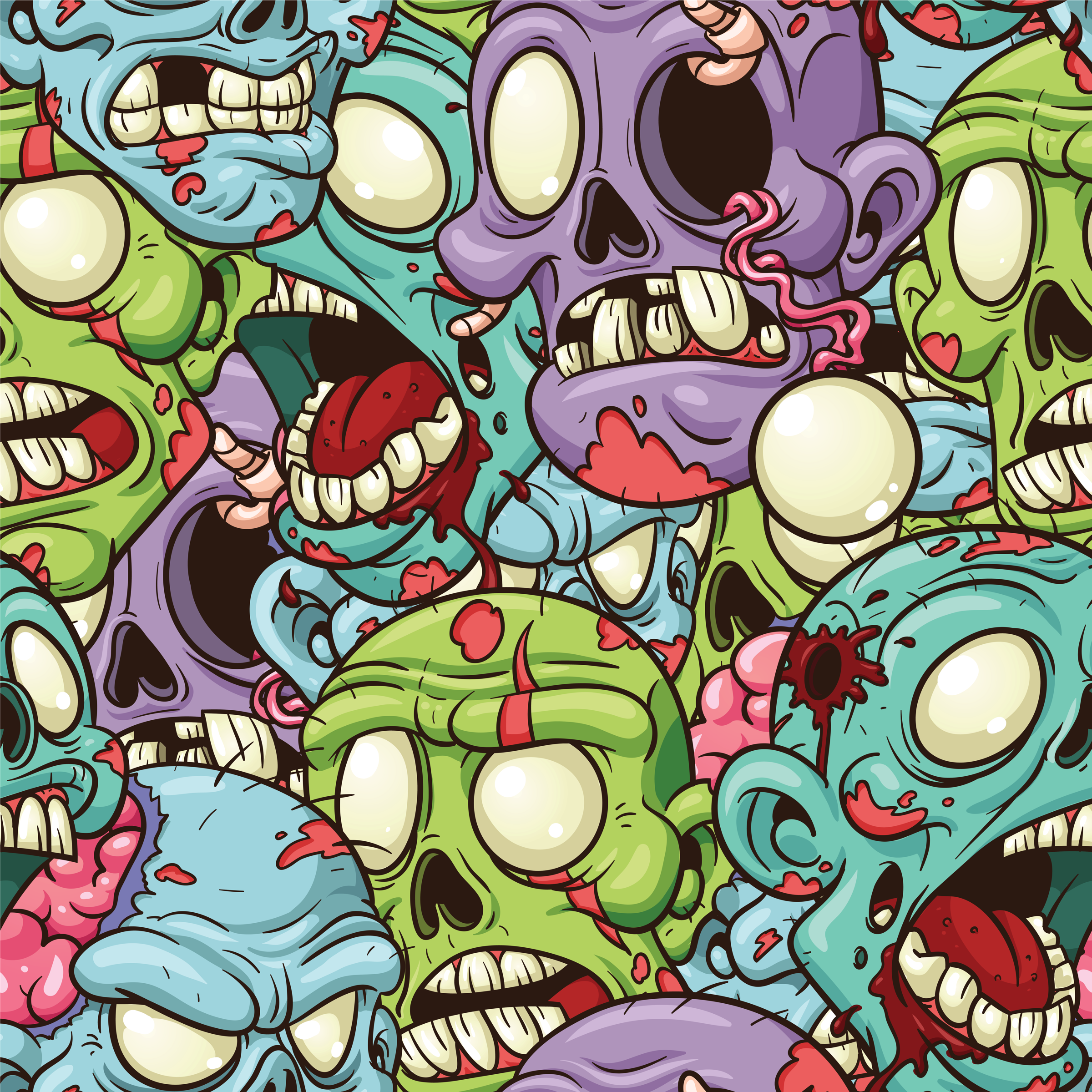 Colorful zombie pattern