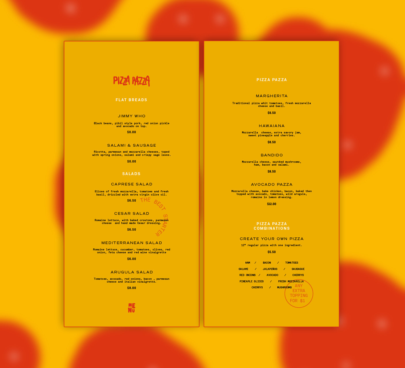 Pizza Pazza menu design